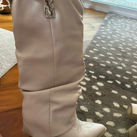 Steve Madden white Lassy cowboy boots 7 - Picture 4 of 11